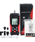 2-In-1 Tachometer With Noncontact Laser And Contact RPM Meter Gauge Tester, shown with accessories and packaging
