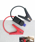 Heavy Duty Jump Starter Clamps With EC5 Connector 12V Portable Power Cables, black and red clamps for emergency car battery use.