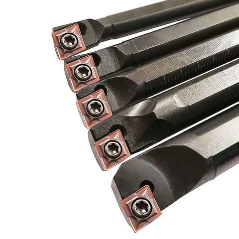 5-Piece Lathe Indexable Internal Boring Bar Set And Lathe Turning Tools Holder Kit With S06K S07K S08K S10K S12M SCLCR06