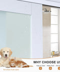 60x80 Inch Bypass Sliding Closet Door For Bedroom With Double 31 Inch Panels 3 Lite Frosted Glass Sliding Door in a room
