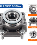 Front Wheel Hub Bearing Assembly Set For Nissan Sentra 2007 Through 2012 2.0L Four Cylinder Engine Direct Replacement Pair