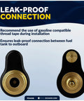 Brass One Quarter Inch NPT Male Fuel Tank Connector For Yamaha And Mercury Tank Ends Pre 1998 Two Prong Marine Gas Line