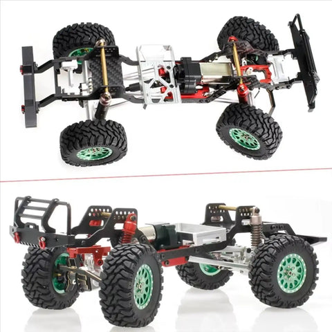 Dope RC Car Chassis Frame for TRX4M 1 18 Scale with LCG Carbon Fiber Build Upgrade Kit focusing on frame structure and wheels