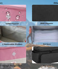 Comparison of Grab And Go Travel Medicine Bag Organizer For First Aid Kits with pink 1600D polyester and 2 dividers to another bag.