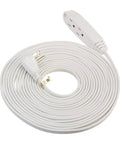 25 Foot 3 Outlet Extension Cord 16 AWG Indoor Outdoor White Flat Head Plug UL Listed Heavy Duty Power Cord Coiled View
