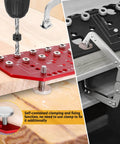 2 In 1 Shelf Pin And Hinge Jig For Cabinets, Aluminum Alloy Drill Template With One Quarter Inch And 5mm Drill Bits