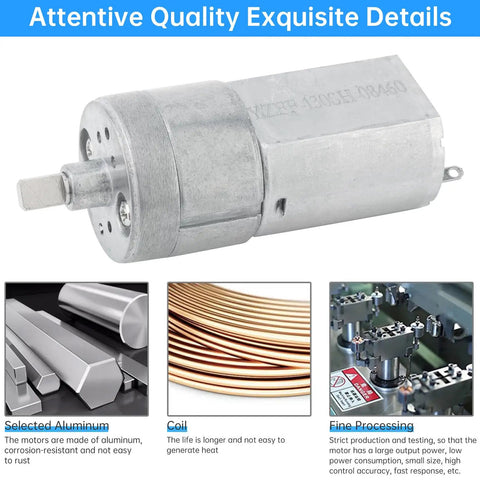5V DC Gear Motor With Flat Shaft High Torque 11 RPM Output For Smart Door Lock, Vacuum Cleaner, And Robot Vacuum