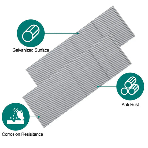 5000 Pack 18 Gauge Brad Nails 2 Inch Galvanized For Nail Gun And Pneumatic Staple Guns Heavy Duty For Furniture Cabinetry Trim Molding Picture Frames And More showing galvanized surface with corrosion resistance