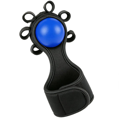 Finger Grip Strength Ball For Stronger Hands And Everyday Grip Training with blue PU material and finger holes