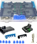 Heavy Duty 14-12 AWG 4 Pin Waterproof Weather Pack Wire Connectors Kit With Male And Female Terminals For Hot Rods Trucks And Custom Builds Made To Last A Lifetime In Any Wild Ride, assorted parts