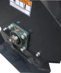 Close-up of the heavy-duty mounting bracket on Beefy 72 Inch Rotary Tiller For Skid Steer Hydraulic Attachments Cultivator