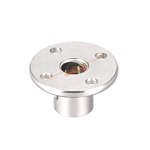 6mm Inner Diameter Rigid Flange Shaft Coupler For Motors And DIY Projects 10mm Outer Diameter Shaft Connector 12mm Length High Quality Motor Guide Coupling 4 Pack, silver flange close-up