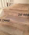 Clear Stair Tread Protectors Set Of 2 24 X 8 Inches Slip Resistant Vinyl Treads With Gripper Teeth For Carpeted Stairs Protection