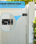 Two Pack Door Lock Latch Slide With Keyless Entry For Inside And Outside Doors Barrel Bolt Thickened Heavy Duty Steel Easy To Install Gate Latch Lock With Twelve Screws Built Tough on a wooden gate