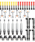 Technic Hydraulic Pump Kit And Shock Absorber Set For Building Blocks Pneumatic Pump Spare Parts Compatible With Mainstream Technic Pieces Durable Add On For Custom Models And Powerful Power Function Upgrades displayed with various pump components and shock absorbers.