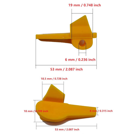 Nylon Tire Changer Insert Kit For Mount Duck Head Rim Protection Front Upper And Rear Lower Inserts 2 Pack with dimensions
