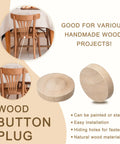 Flat Head Wood Plugs 1 Inch Set With 50 Pieces Wooden Button Screw Plugs For Diy Furniture Tables And Chairs Screw Hole Covers