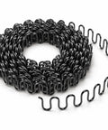 Heavy Duty 45 Foot Zig Zag Upholstery Springs For Couches roll of wavy coil springs made from black carbon steel for DIY furniture repair.