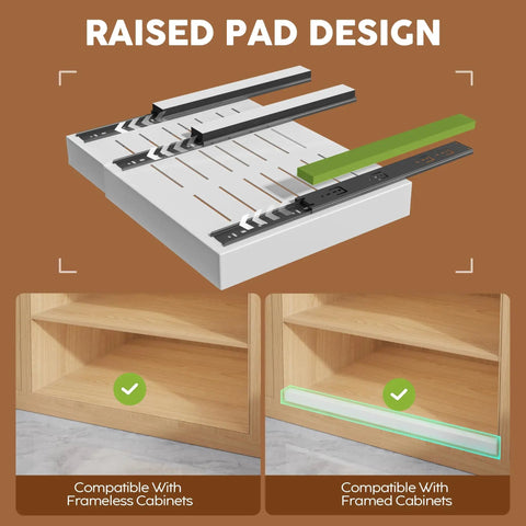 Two Pack Zero Fuss Pull Out Cabinet Organizers Built Like A Tank Smooth As Butter Roll Out Shelves with raised pad design.