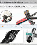 Diagram showing how to measure bike frame seat tube for Beefy Aluminum Bike Seat Post Clamp With Quick Release Fits 28.6mm 31.8mm And 34.9mm.