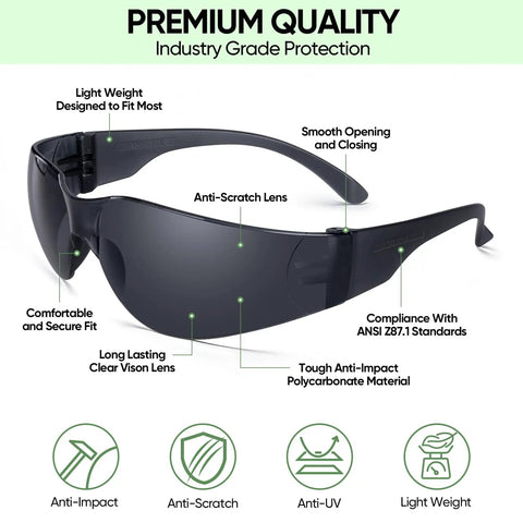 Solid Gear Clear Safety Glasses 120 Pack For Men And Women Featuring Ansi Z871 Approved Impact Shield Plus Anti Scratch Polycarbonate Lenses For Zero Hassle Workshop Adventures, lightweight design with anti-scratch lens.