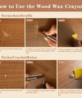 Instructions for using Wood Repair Kit With 16 Color Sticks For Scratches And Holes On Furniture Floors And Doors