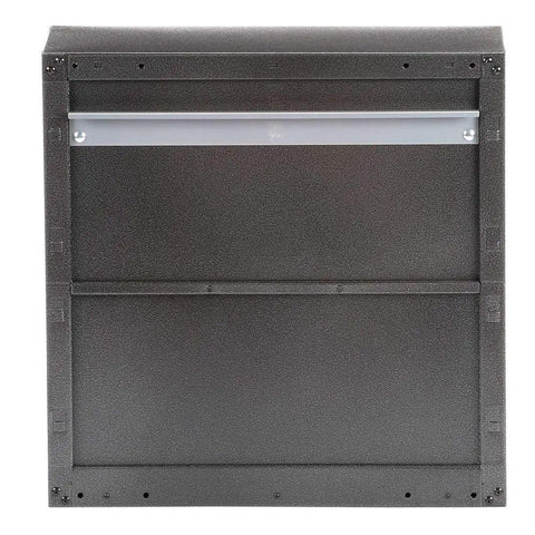 Wall Mount Gearbox Cabinet for Garage with Adjustable Shelf and Open Bottom Rack to Keep Your Badass Tools Organized 28 Inch Storage Unit Heavy Duty Holds 150 Pounds Easy Assembly Repositionable on Walls