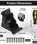 Heavy Hitter Folding Table Leg Brackets Four Pack Zero To Ninety Degree Self Locking Hinges with dimensions and included screws