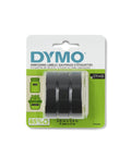 Heavy Duty Self Adhesive Embossing Labels White On Black Tape With 3D Raised Lettering in 3 pack, 3/8 inch x 9.8 foot rolls.