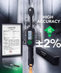 Pro Grade Digital Torque Wrench With Preset Value For Quick, Accurate Tightening 5 To 99.5 Ft-Lbs (6.8-135 Nm), 3/8 Inch Drive