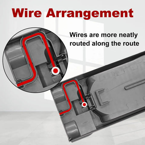 Close-up wire routing detail on Wall Mounted Vacuum Docking Station For Dyson V10 Cordless Vacuum Accessories Holder Must Have Space Saver Bracket 96904201