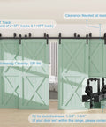 Bypass Sliding Barn Door Hardware Kit, 16 Ft Four Doors, Double Track System For Smooth Sliding, doors not included
