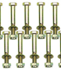 M12 X 80mm Hex Head Bolts With Nylon Lock Nuts And Flat Washers Set Color Galvanized Alloy Steel Grade 8.8 10 Pack shown