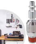 360 Degree Rotary Union Air Joint For Pneumatic Tools And Air Compressors Leakproof 360 Rotation Connector No Tangling Design High Flow Pneumatic Coupling For Hoses And Your Workshop Gear, silver metal air joint