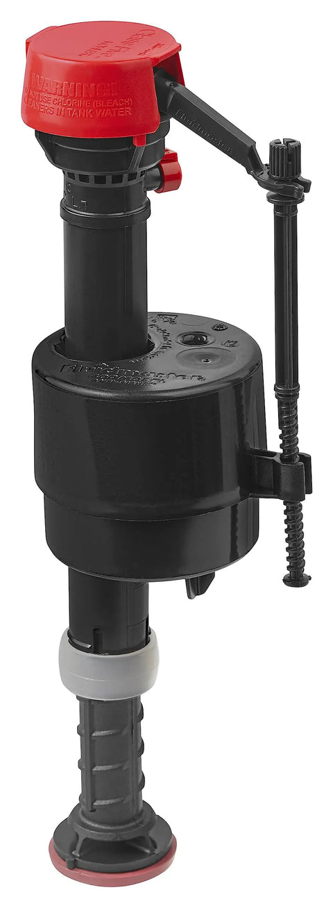 Silent Fill Valve Kit GP1083167 For Class Five Toilets No Hassle Install Replacement Adjustable Manual Fill Valve black and red