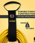 Extension Cord Organizer Set For E Track Systems Pack Of Four Keeps Cables Hoses Neatly Secured With 17 Inch Hook And Loop Closure Ideal For Trailers Trucks RVs And Garages So Cords Stay Tidy Accessible And Ready To Roll showing durable canvas construction.