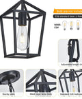 Cool Black Lantern Pendant Light For Kitchen Island And Hallway Modern Farmhouse Cage Pendant Lighting Retro Style Hanging Fixture