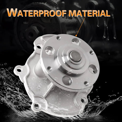 Image of the Direct Fit Water Pump And Thermostat Kit For 2008 Through 2017 Enclave, 2009 Through 2019 Traverse, 2007 Through 2016 Acadia, 2017 Limited And 2007 Through 2010 Outlook With 3.6L V6 Engine Replacement OE AW5103 1740078J00 12574355 showing waterproof material feature.