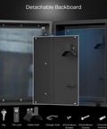 Heavy Duty Wall Mount EV Charger Protective Box With Lockable Safety Padlock Open with detachable backboard and hardware visible.