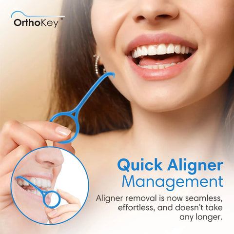 Clear Aligner Removal Tool For Braces Retainers And Dentures Hygienic On The Go Orthodontic Cleaner And Remover Key Portable 2 Pack Blue Dental Grade For Easy Travel And Everyday Use, blue plastic ring tool