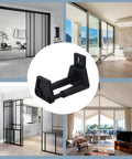 Barn Door Floor Guide With Adjustable Wall Mount For Easy Installation RV Sliding Door Guide With Screws Black Finish 2 Packs Fits Doors Of Various Thicknesses And Prevents Swinging Outward