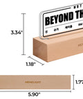 Wooden base of BTS Night Light For ARMY Fans, Beyond The Scene LED Lamp with custom engraved acrylic, dimensions labeled.