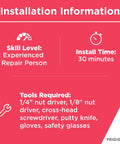 Installation tools and time for Stovetop Spark Ignition Switch For Most Gas Ranges And Stoves OEM-Grade Replacement Easy Install