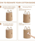 Guide to reshape Tall Woven Laundry Basket for Living Room and Bedroom, Boho Farmhouse Round Wicker Blanket Basket, Jute Laundry Hamper