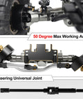 1/24 Scale Beefed-Up Extended Axle Set With 5mm Gain, 50 Degree Steering, Brass Knuckles, Truss, And Servo Mount For Axial SCX24