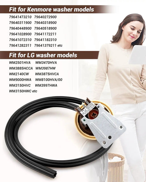 Washer Water Level Pressure Switch And Hose Assembly For LG Kenmore Sears Models Replace 6601ER1006E easy install displayed
