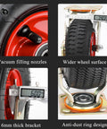 Heavy Duty Trolley Casters With 8 Or 10 Inch Swivel Rubber Wheels showing vacuum nozzles, wider surface, 6mm bracket, and anti-dust ring.