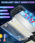 4 Pack 200W LED Shop Lights With 20000 Lumens, aluminum heat sink, cooling system, LED chips diagram, energy saving ultra bright
