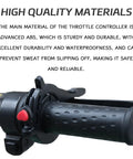 Motorcycle Cruise Control With Adjustable Throttle Lock Rugged Anti Slip Handlebar Clamp showing durable ABS grip design with twist mechanism.