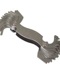Screw pitch gauge with 30 leaves in stainless steel, dual-ended English thread gauge.